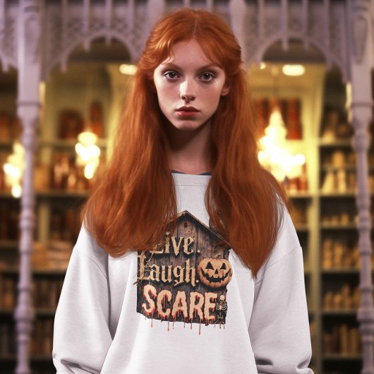 Live Lachen Schrik Grappig Halloween Sweatshirt