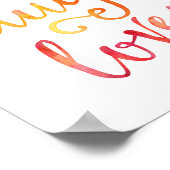 Live lacht liefde voor waterverf typografie print  (Hoek)