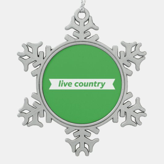 Live Land Tin Sneeuwvlok Ornament (Voorkant)