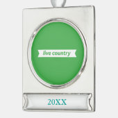 Live Land Verzilverd Banner Ornament (Links)