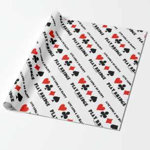 Live lang en geniet van Happy Play Bridge Vier Car Cadeaupapier