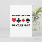 Live lang en geniet van Happy Play Bridge Vier Car Kaart (Staand voorkant)