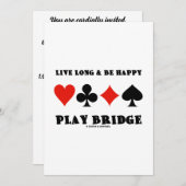 Live lang en geniet van Happy Play Bridge Vier Car Kaart (Voorkant / Achterkant)
