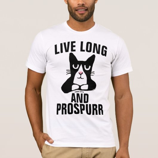 LIVE LANG EN PROSPER PANDA KITTY KAT T-Shirts (Voorkant)