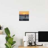 "Live Large" Beach Sunset Poster (12 x 12 inch) (Thuiskantoor)