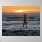 "Live Large" Beach Sunset Poster (14 x 11 inch) (Voorkant)