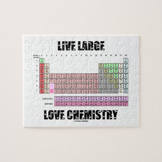 Live Large Love Chemstry Periodic Table Elements Legpuzzel (Horizontaal)