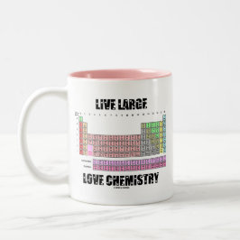 Live Large Love Chemstry Periodic Table Elements Tweekleurige Koffiemok
