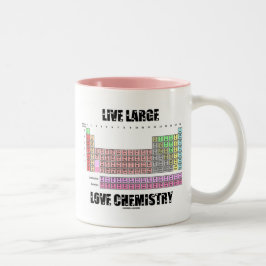 Live Large Love Chemstry Periodic Table Elements Tweekleurige Koffiemok
