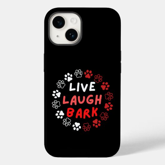 Live laugh bark.b zwart BG Case-Mate iPhone Case (Achterkant)