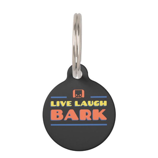 Live Laugh Bark Huisdierpenning (Voorkant)