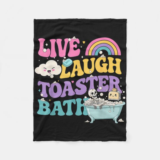 Live Laugh Broodrooster Bad Funny Skeleton Meme Da Fleece Deken (Voorkant)