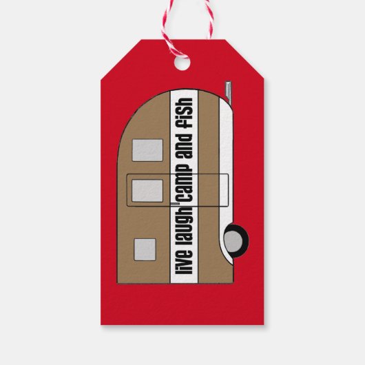 "Live, Laugh, Camp and Fish" Cadeaulabel (Achterkant)