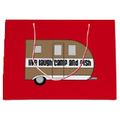 "Live, Laugh, Camp and Fish" Large Cadeautasje (Voorkant)