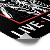 Live Laugh Die Funny Halloween Coffee Skeleton Dad Poster (Hoek)