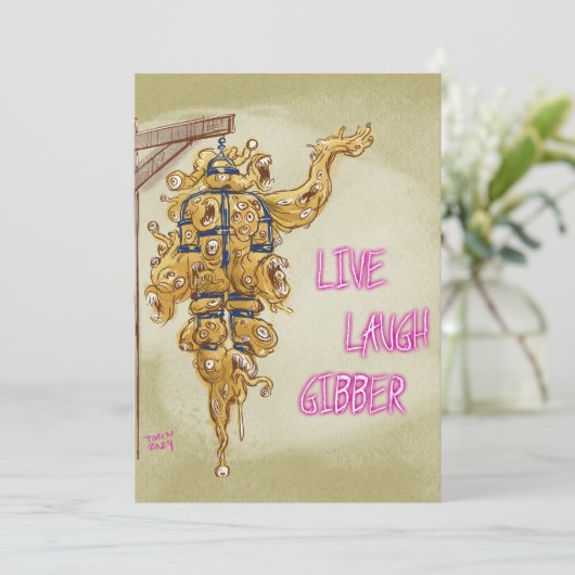 Live Laugh Gibber Kaart (Staand voorkant)