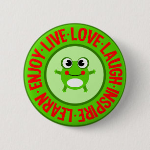 LIVE LAUGH ... knop Ronde Button 5,7 Cm