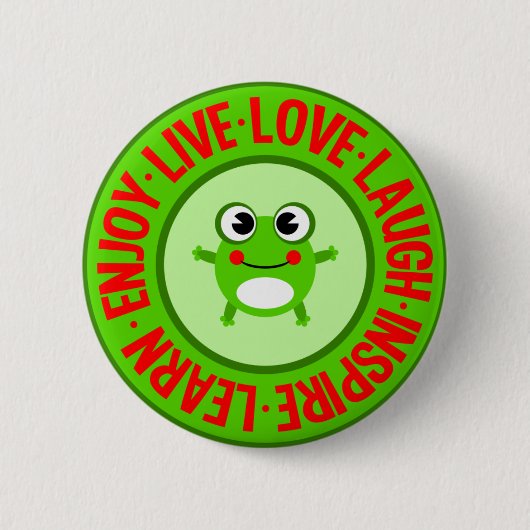 LIVE LAUGH ... knop Ronde Button 5,7 Cm (Voorkant)