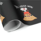 Live Laugh Lava Funny Volcano Pun Dark BG Cadeaupapier (Rol Hoek)