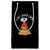 Live Laugh Lava Funny Volcano Pun Dark BG Klein Cadeauzakje (Voorkant)