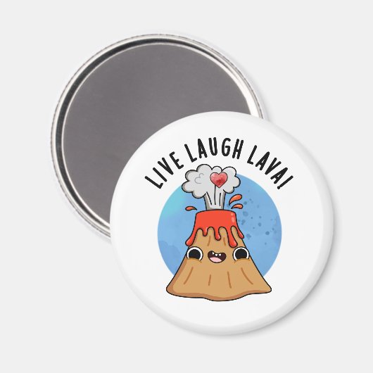 Live Laugh Lava Funny Volcano Pun Magneet (Voorkant / Achterkant)