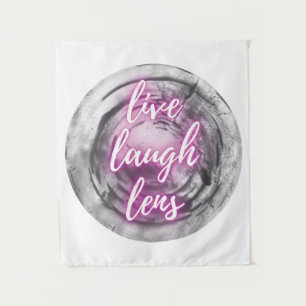 Live Laugh Lens Tapestry Wandkleed