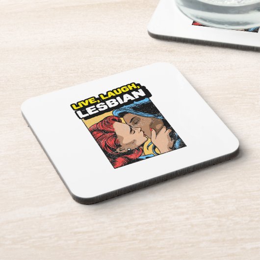 Live Laugh Lesbian Bier Onderzetter (Linkerzijde)