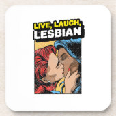 Live Laugh Lesbian Bier Onderzetter (Voorkant)