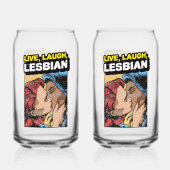 Live Laugh Lesbian Blikvorm Glas (Achterkant)