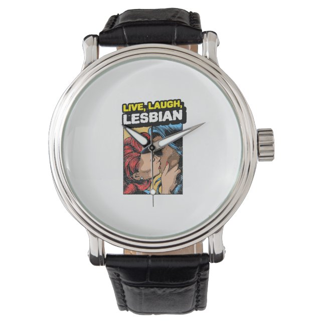 Live Laugh Lesbian Horloge (Voorkant)