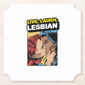 Live Laugh Lesbian Kartonnen Onderzetters (Voorkant)