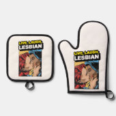 Live Laugh Lesbian Ovenwant & Pannenlap Set (Voorkant)