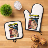Live Laugh Lesbian Ovenwant & Pannenlap Set (Top down)