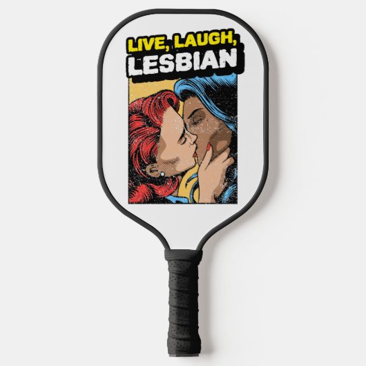 Live Laugh Lesbian Pickleball Paddle (Voorkant)
