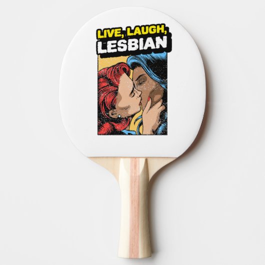 Live Laugh Lesbian Tafeltennisbatje (Voorkant)