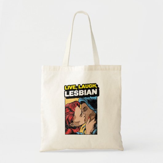 Live Laugh Lesbian Tote Bag (Voorkant)