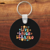 Live Laugh Lexapro Groovy Mental Health Therapist Sleutelhanger (Voorkant)