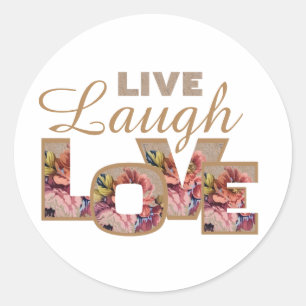 Live, Laugh, liefde Ronde Sticker