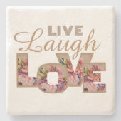 Live, Laugh, liefde Stenen Onderzetter (Voorkant)