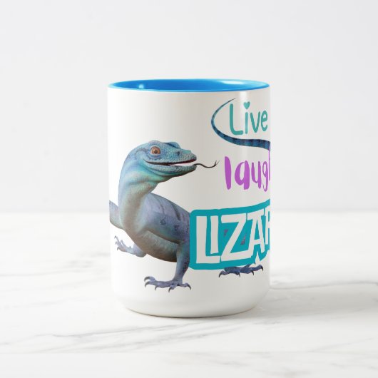 Live Laugh Lizard Tweekleurige Koffiemok (Center)