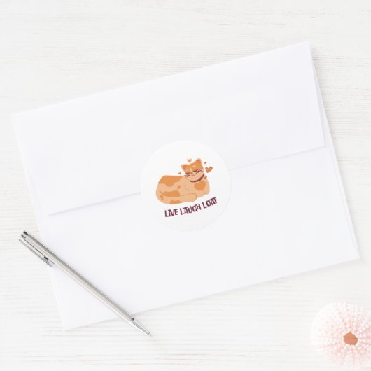 Live Laugh Loaf Cat Sticker (Envelop)
