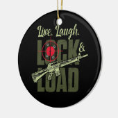 Live Laugh Lock en Load Pistool Keramisch Ornament (Links)