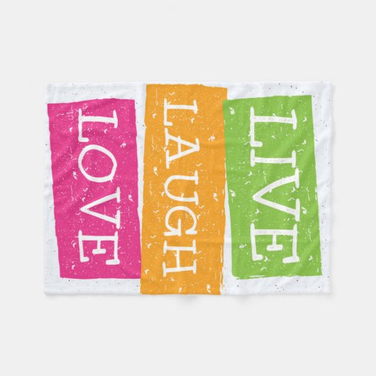 Live Laugh Love 2 Fleece Deken (Voorkant (Horizontaal))
