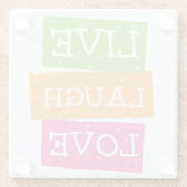 Live Laugh Love 2 Glazen Onderzetter (Achterkant)