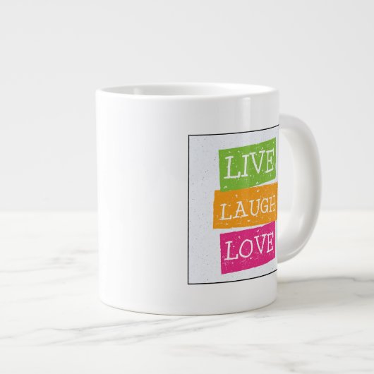 Live Laugh Love 2 Grote Koffiekop (Voorkant rechts)