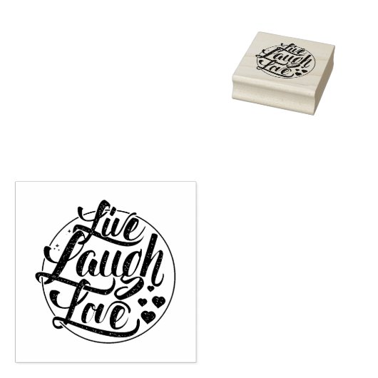 Live Laugh Love 2 Rubberstempel (Gestempeld)