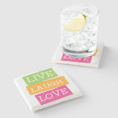 Live Laugh Love 2 Stenen Onderzetter (Zijkant)