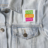 Live Laugh Love 2 Vierkante Button 5,1 Cm (In situ)
