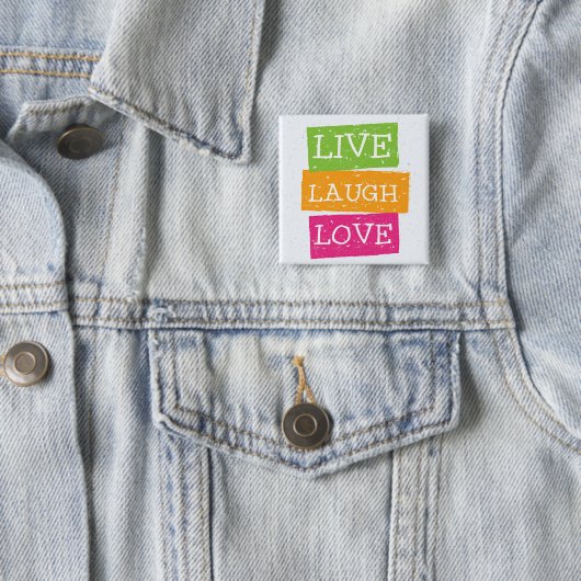 Live Laugh Love 2 Vierkante Button 5,1 Cm (In situ)