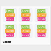 Live Laugh Love 2 Vierkante Sticker (Vel)